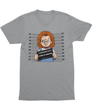 Chucky Mugshot Horror Film Tribute Unisex T-Shirt 8Ball